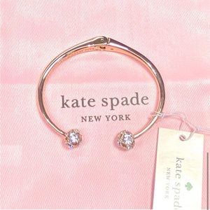 Kate Spade New York Lady Marmalade Rhinestone Cluster Open Cuff Bangle Bracelet